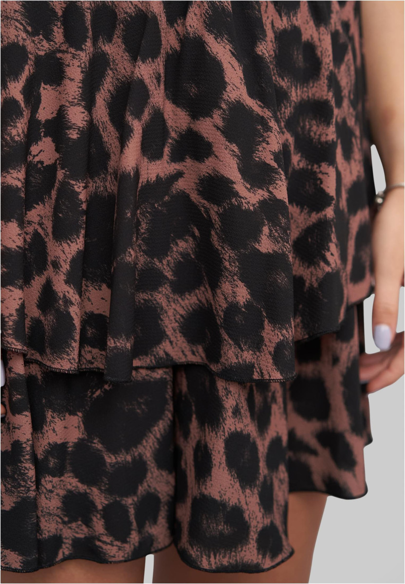 Tiered Skirt with aop leo print