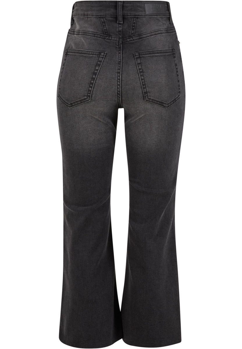 Ladies Cropped Flared Denim Pants