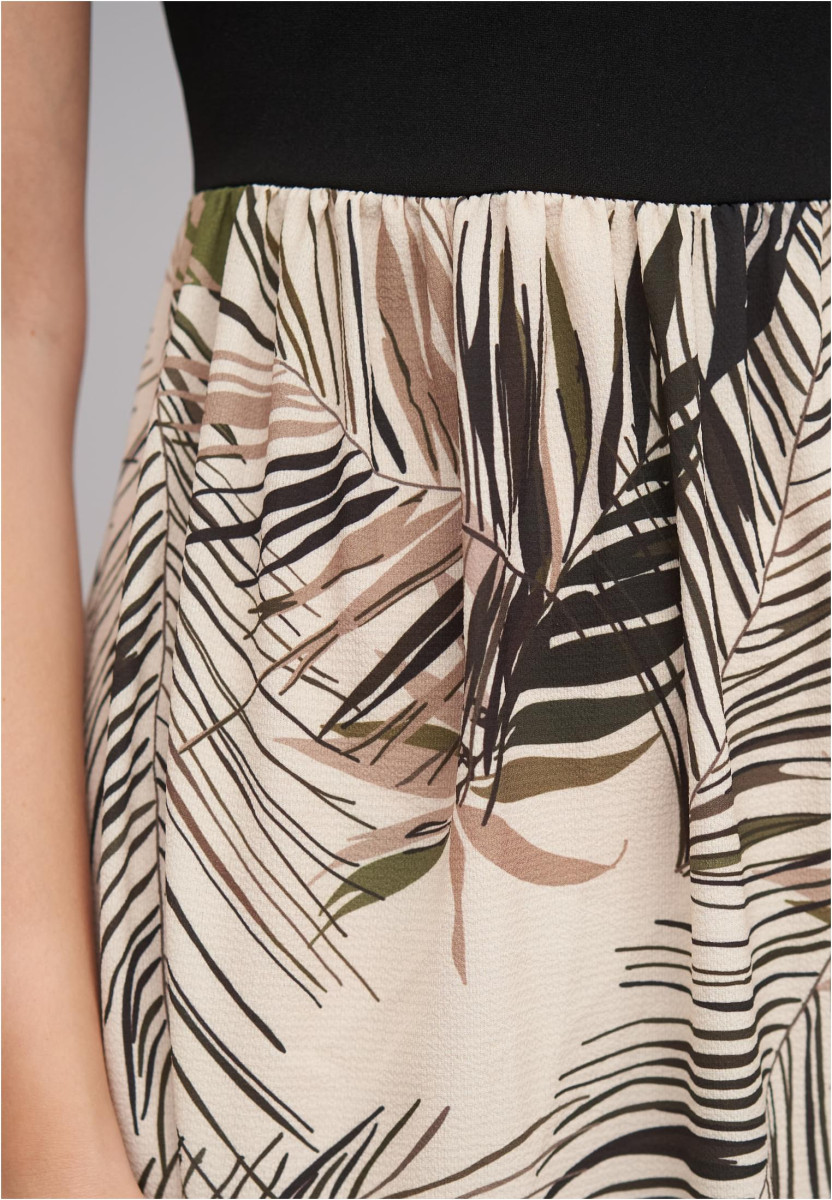 2-Tone Maxi-Dress Tropical Print