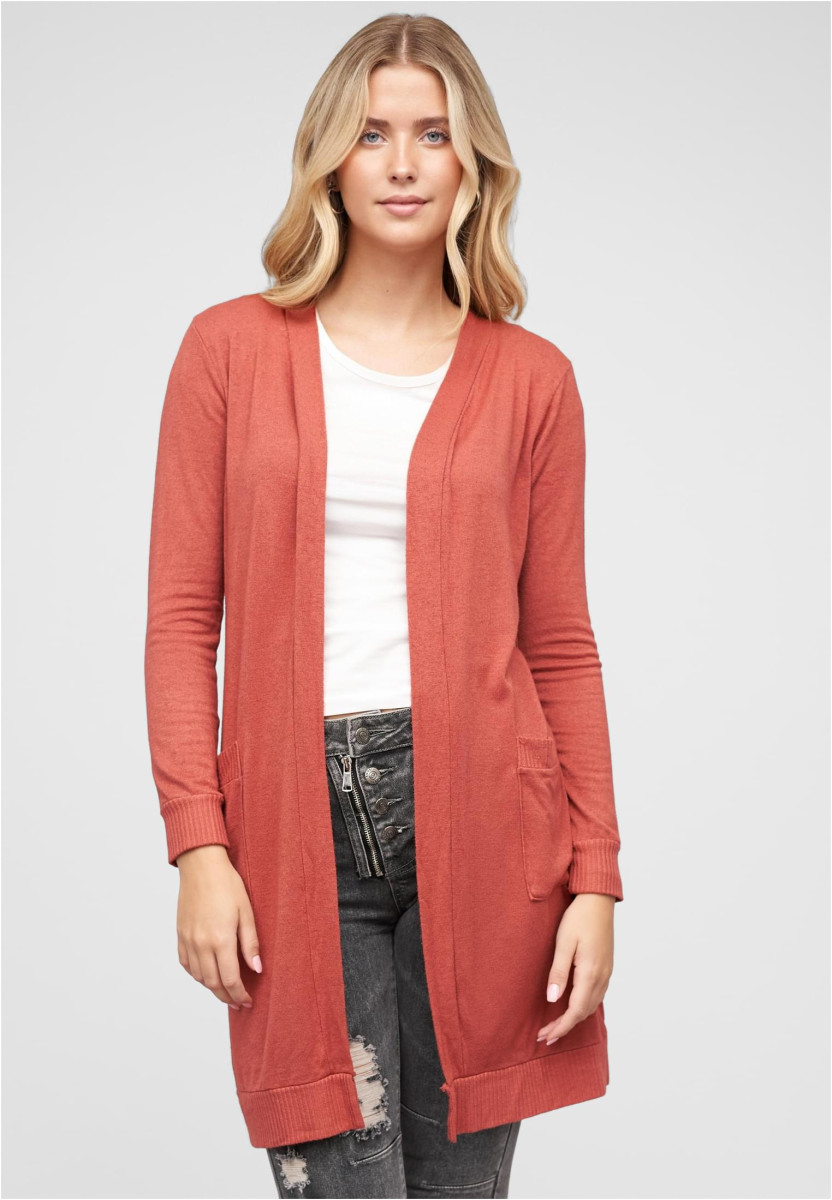 Longform Viskose Cardigan mit 2 seitl. Taschen