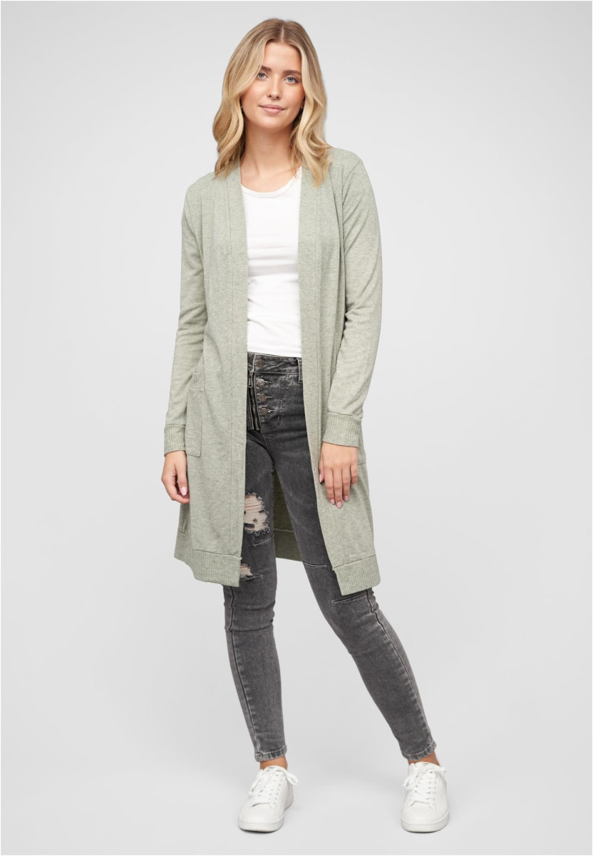 Longform Viskose Cardigan mit 2 seitl. Taschen