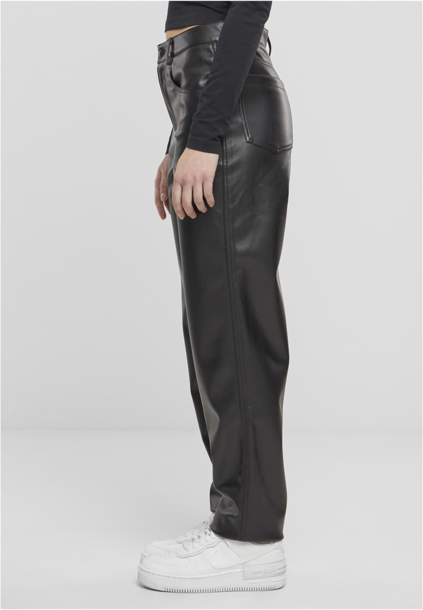 Ladies Straight Leg Synthetic Leather Pants