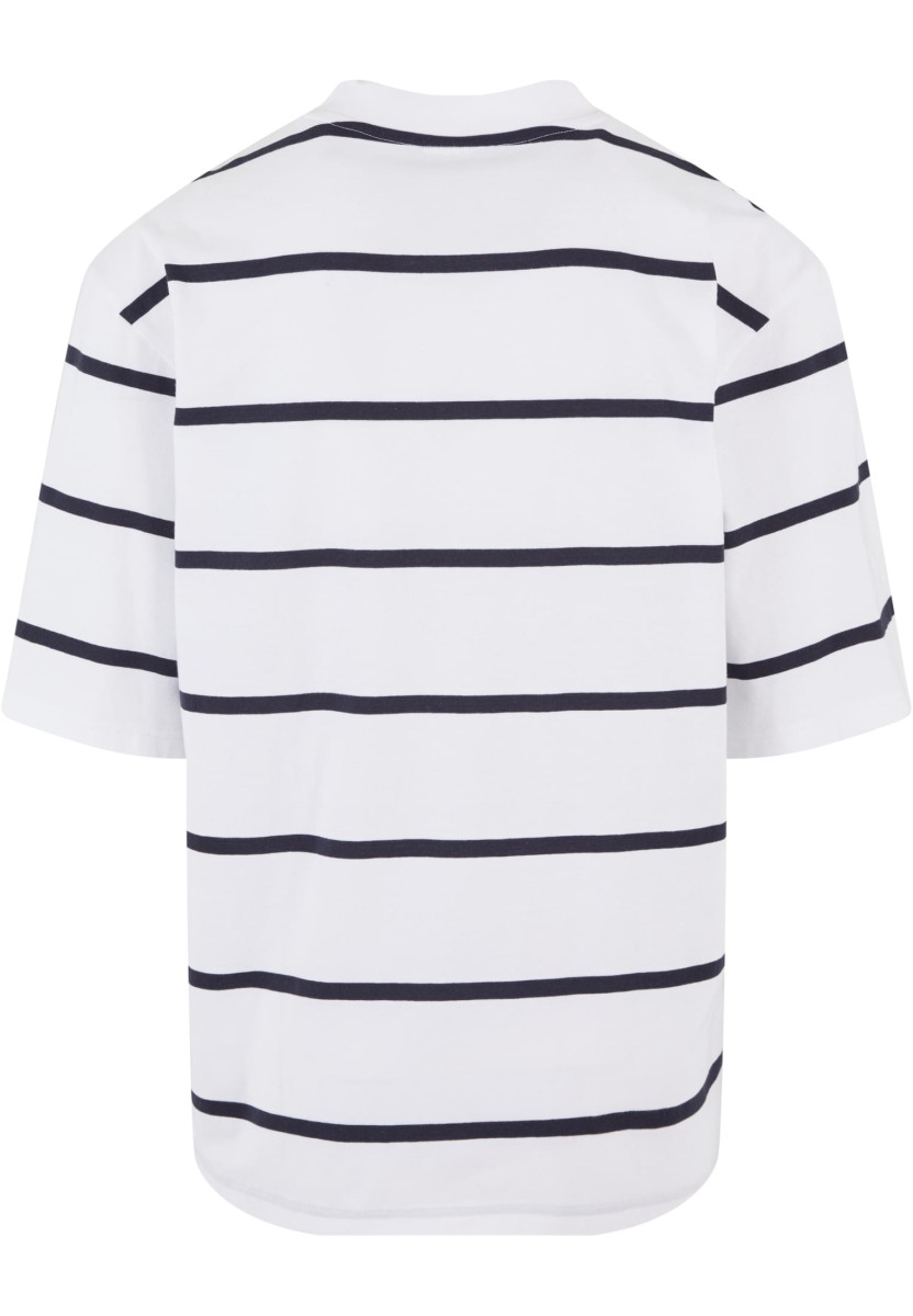 Oversized Sleeve Modern Stripe Tee