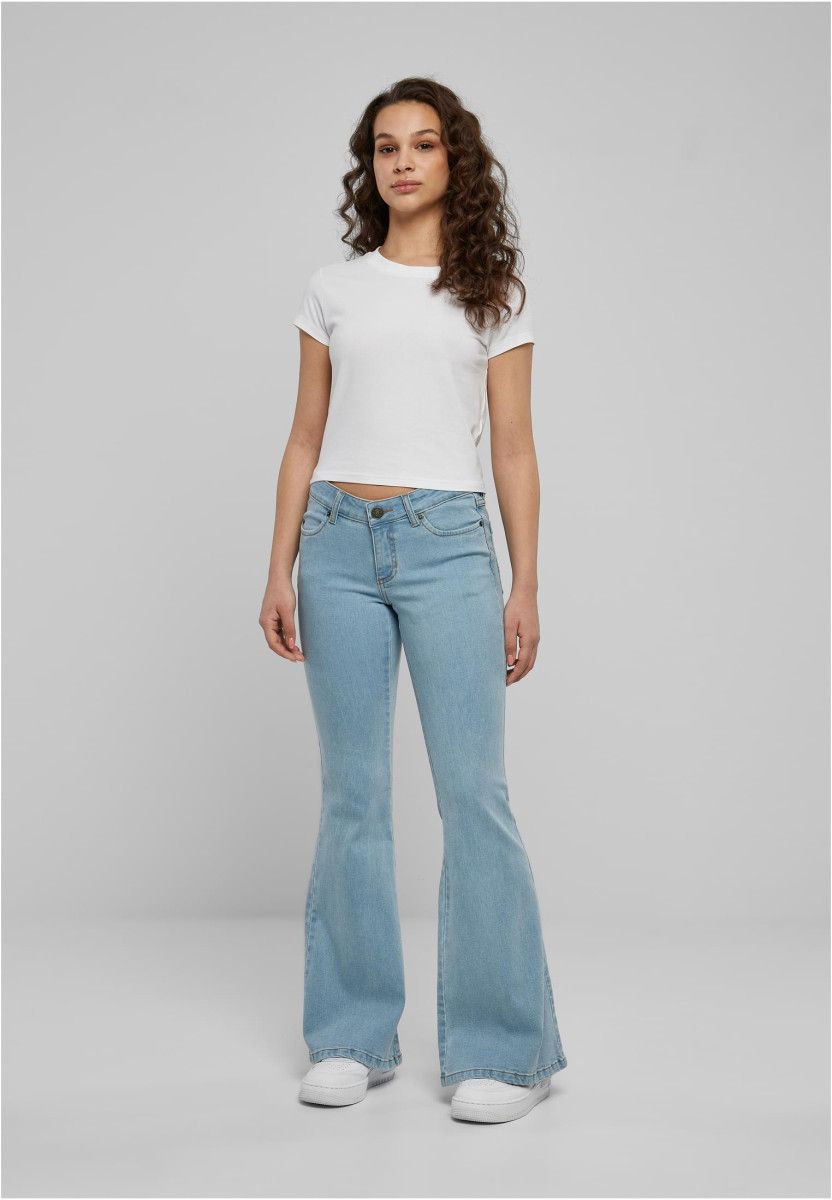 Ladies Organic Low Waist Flared Denim