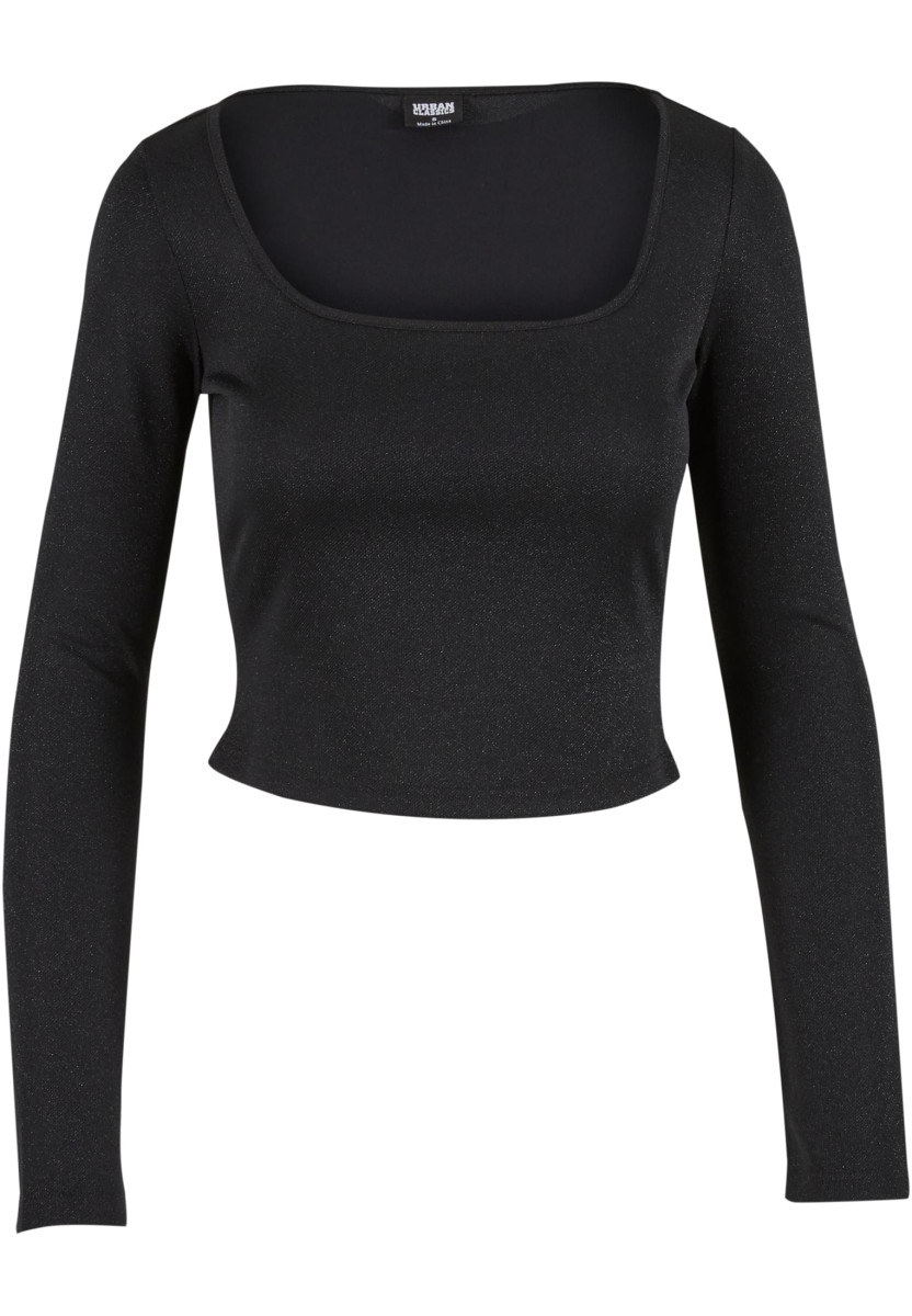 Ladies Glitter Square Neck Longsleeve