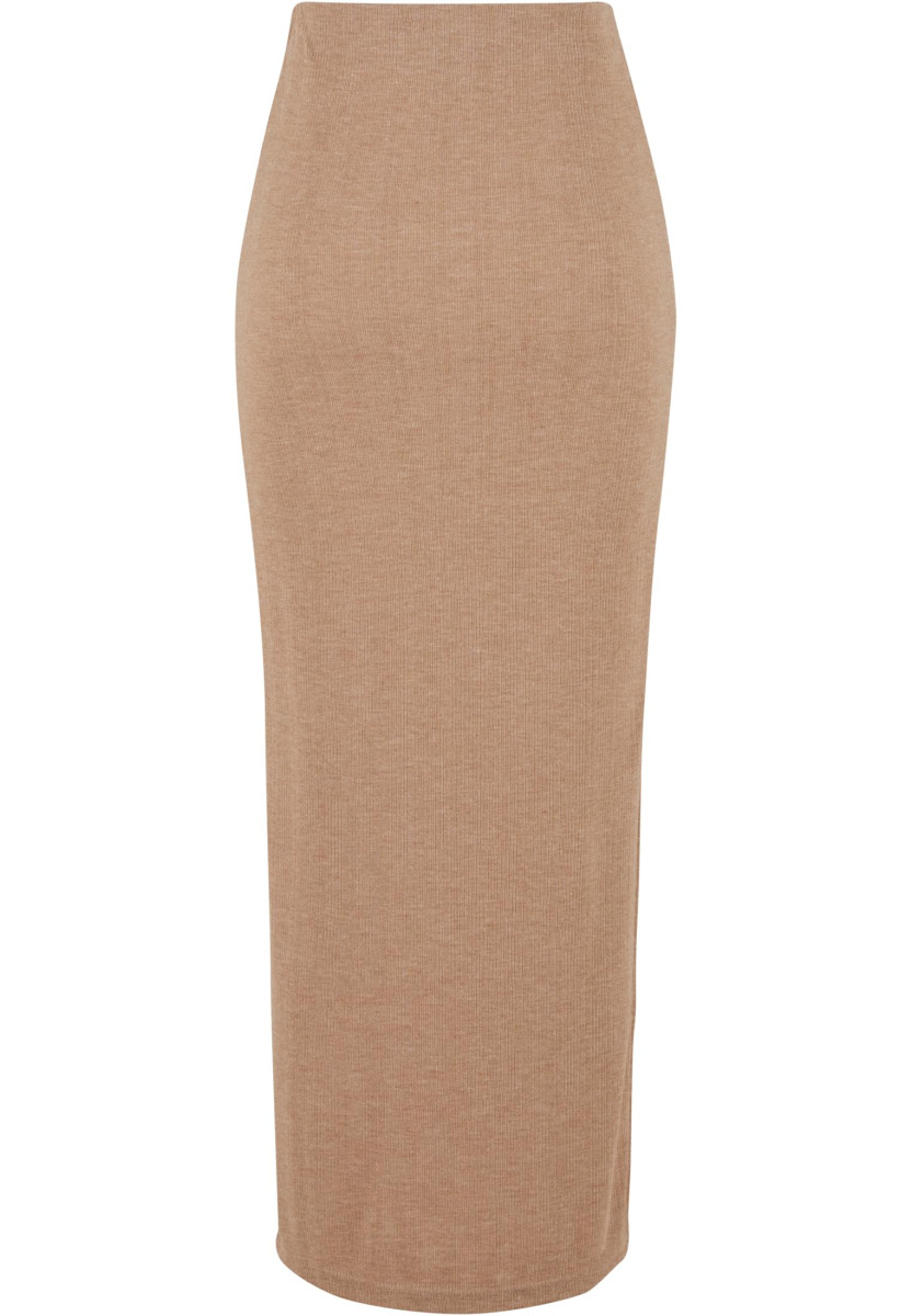 Ladies Rib High Slit Skirt