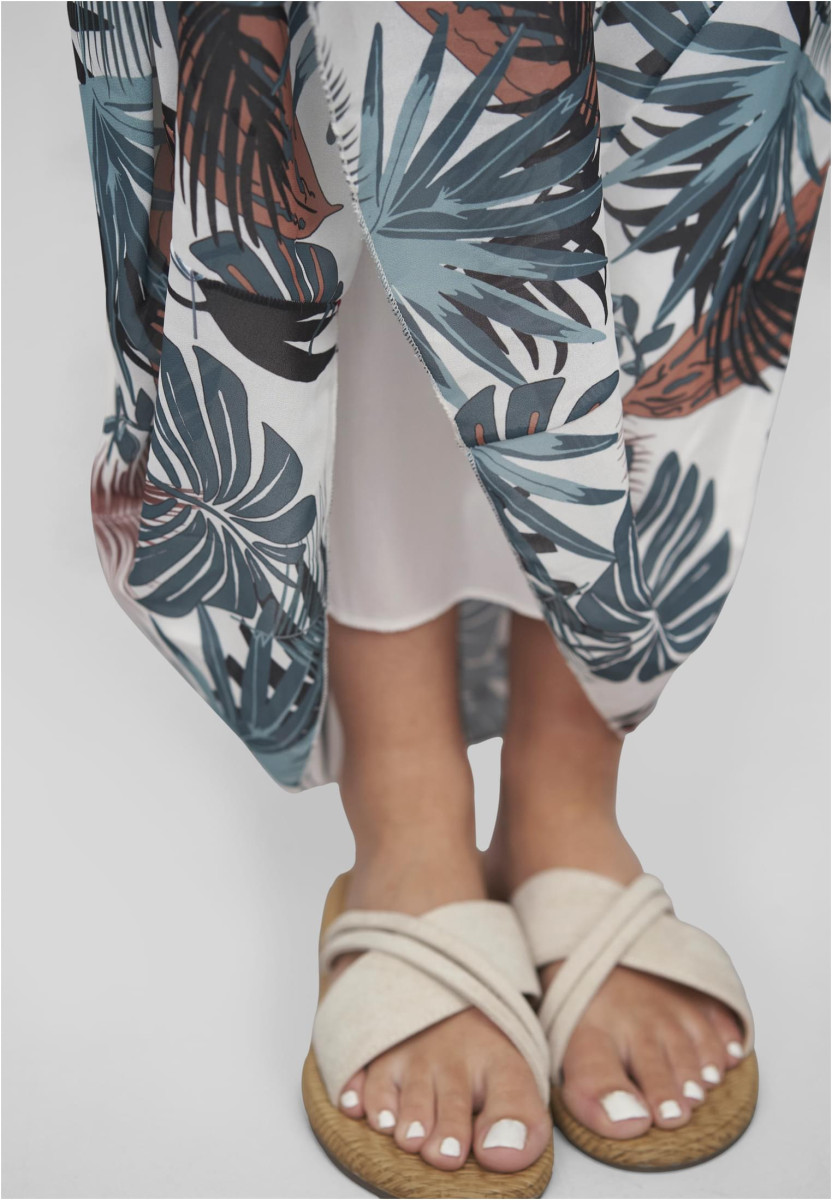 2-Layered Maxi-Dress Tropical Print