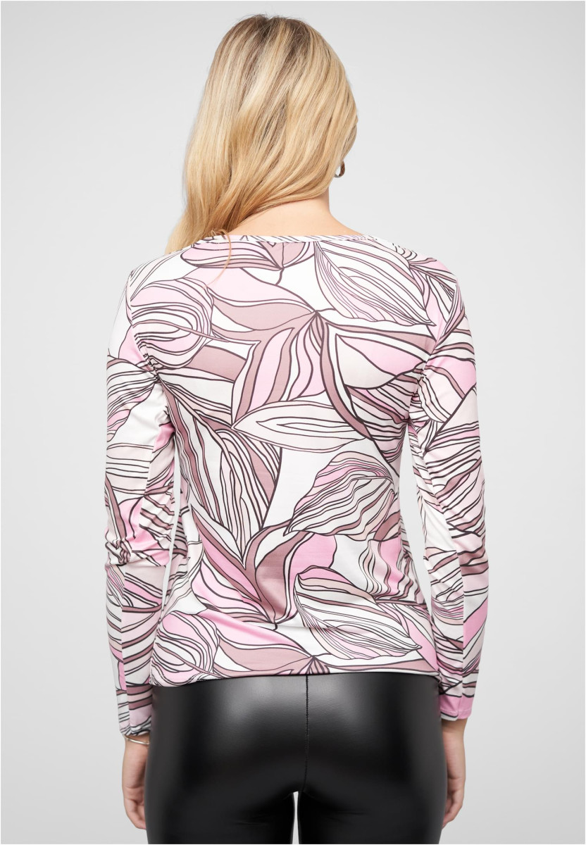 Langarm Top mit Bl?tter Print