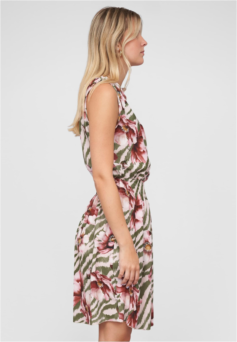 Dress with buttons and knot details flower print