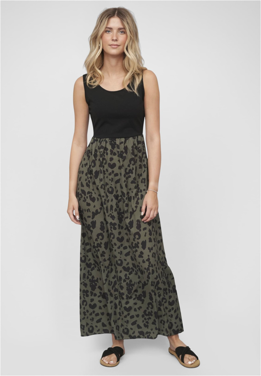 2-Tone Maxi-Dress Leo Print