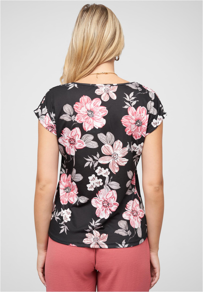 T-Shirt mit Blumenprint und Rundhals