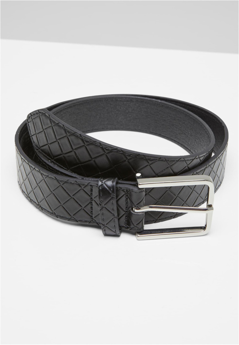 Woven Embossed Synthetic Leather Belt