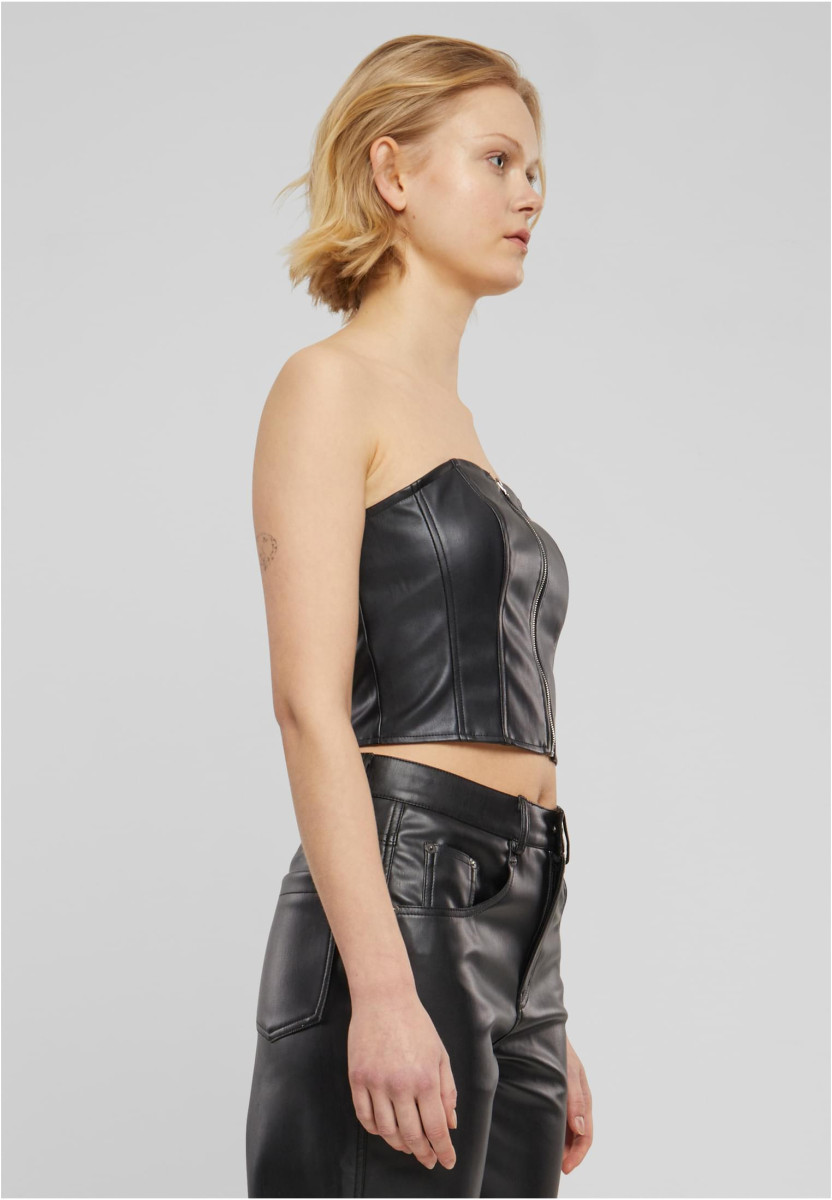 Ladies Synthetic Leather Bandeau Top