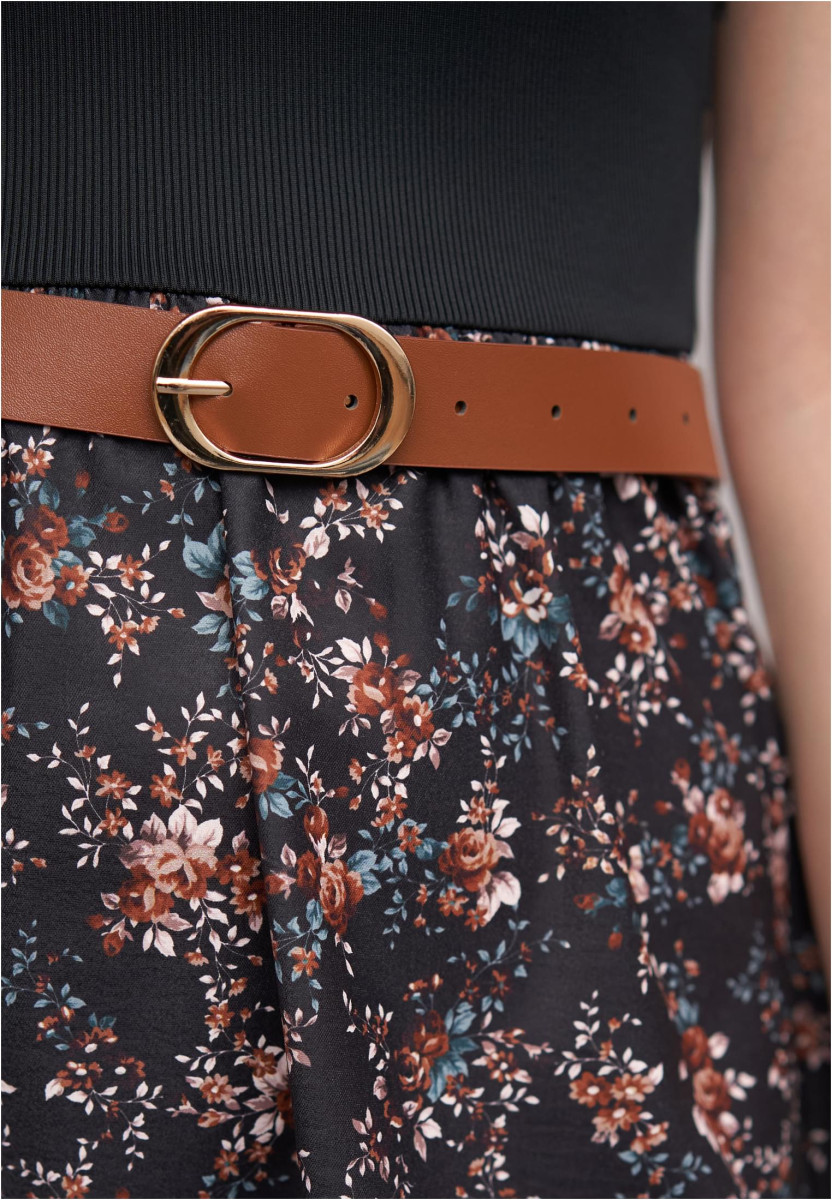 2-Tone Dress with Ditsy Print incl. a belt