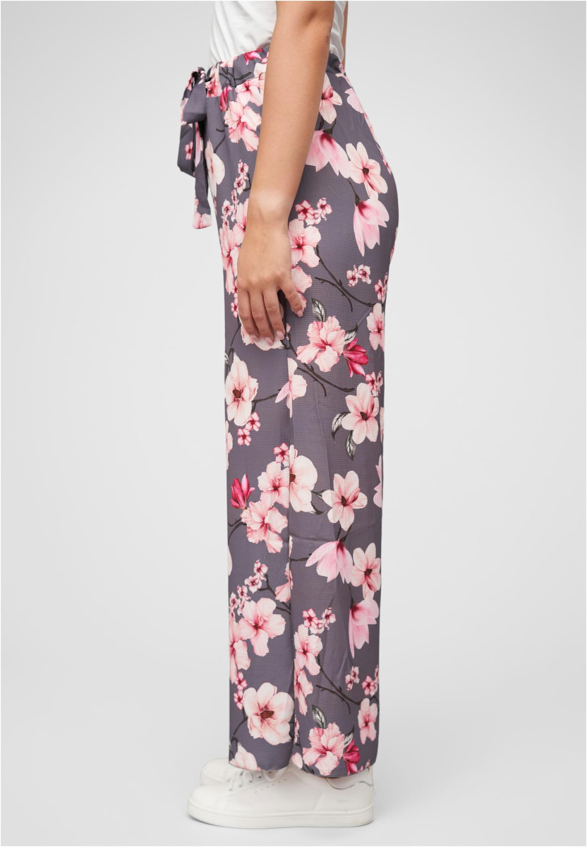 High-Waist Sommerhose mit Blumen Print