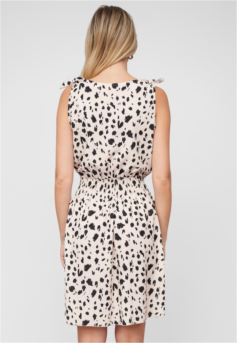 Dress with buttons and knot details animal print