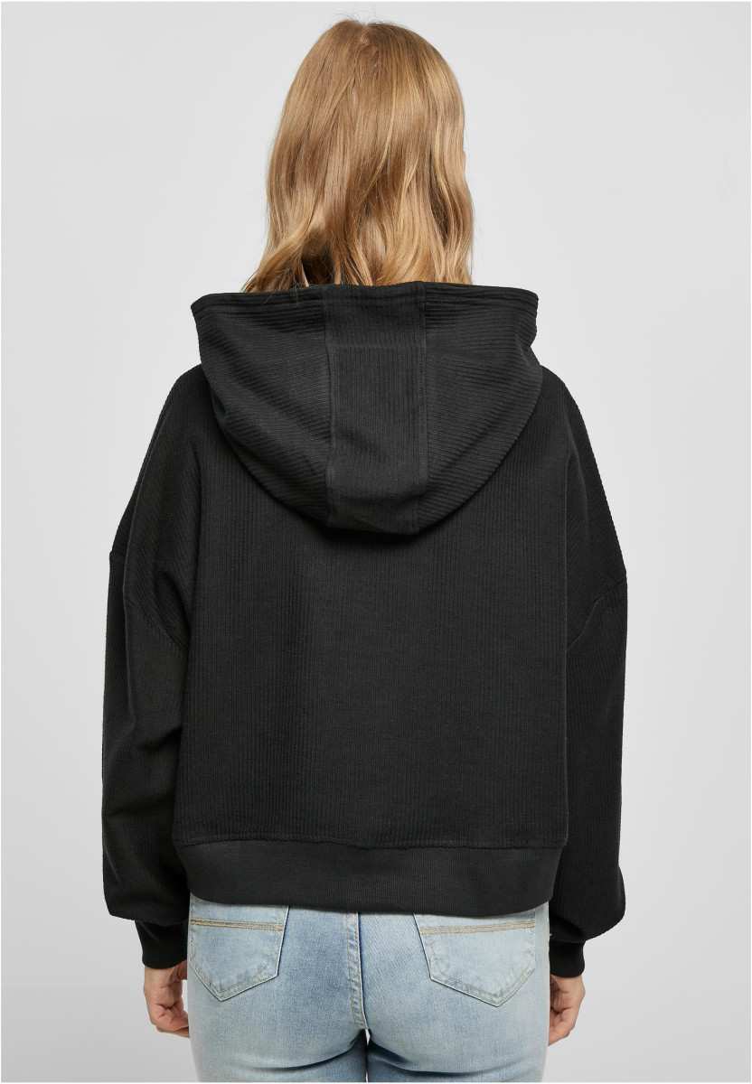 Ladies Oversized Short Rib Hoody