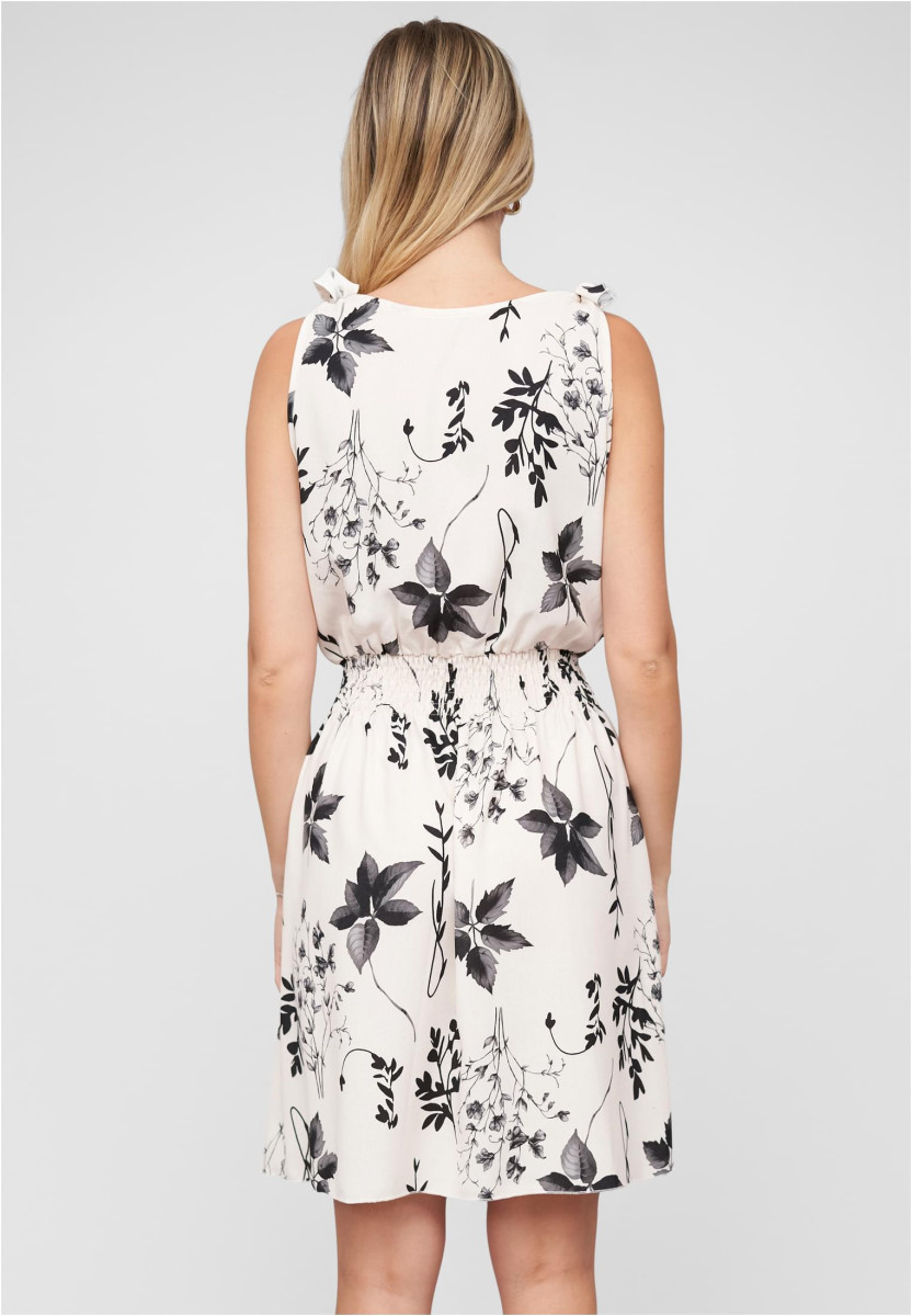 Dress with buttons and knot details flower print