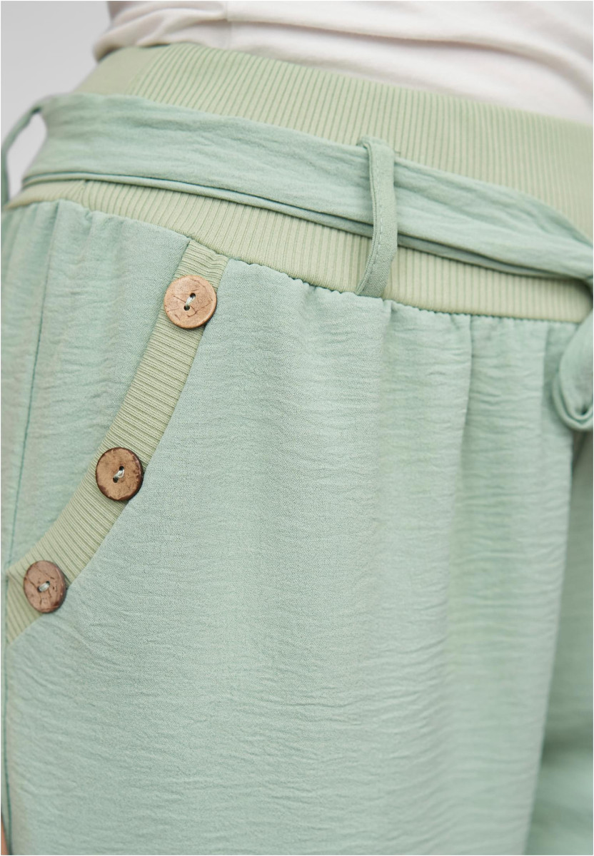 Cloud5ive Damen Sommer Hose Knopfleiste und Bindeg?rtel 2-Pockets