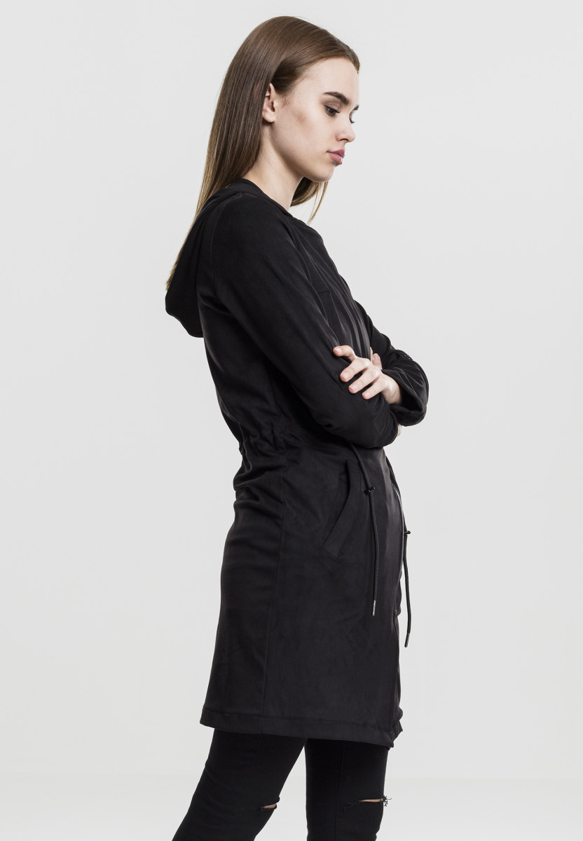 Ladies Imitation Suede Parka