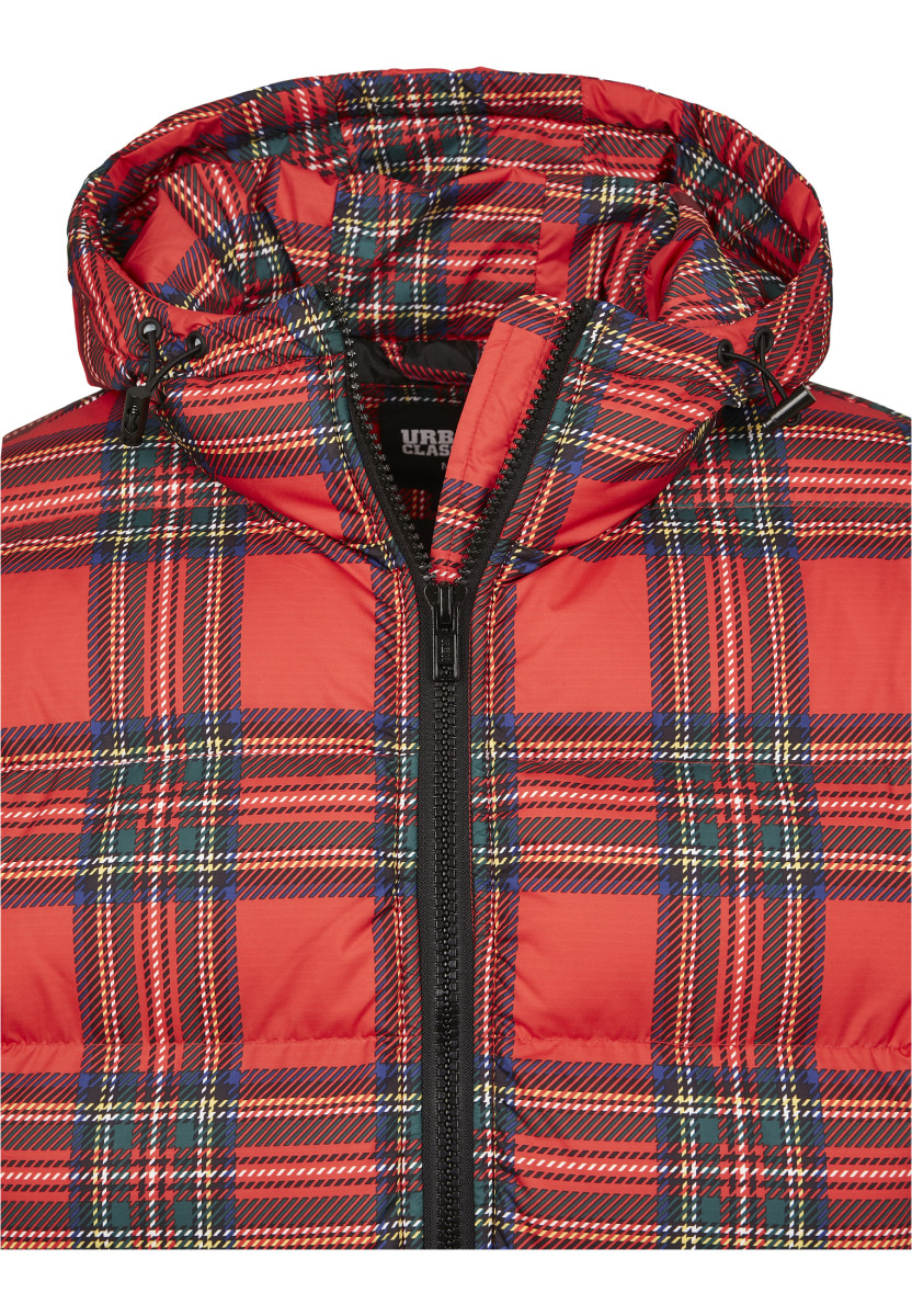 Hooded Check Puffer Jacket