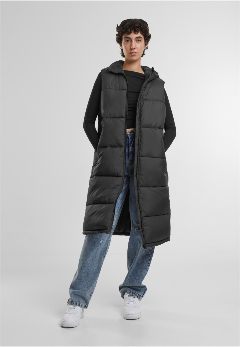 Ladies Long Hooded Puffer Vest