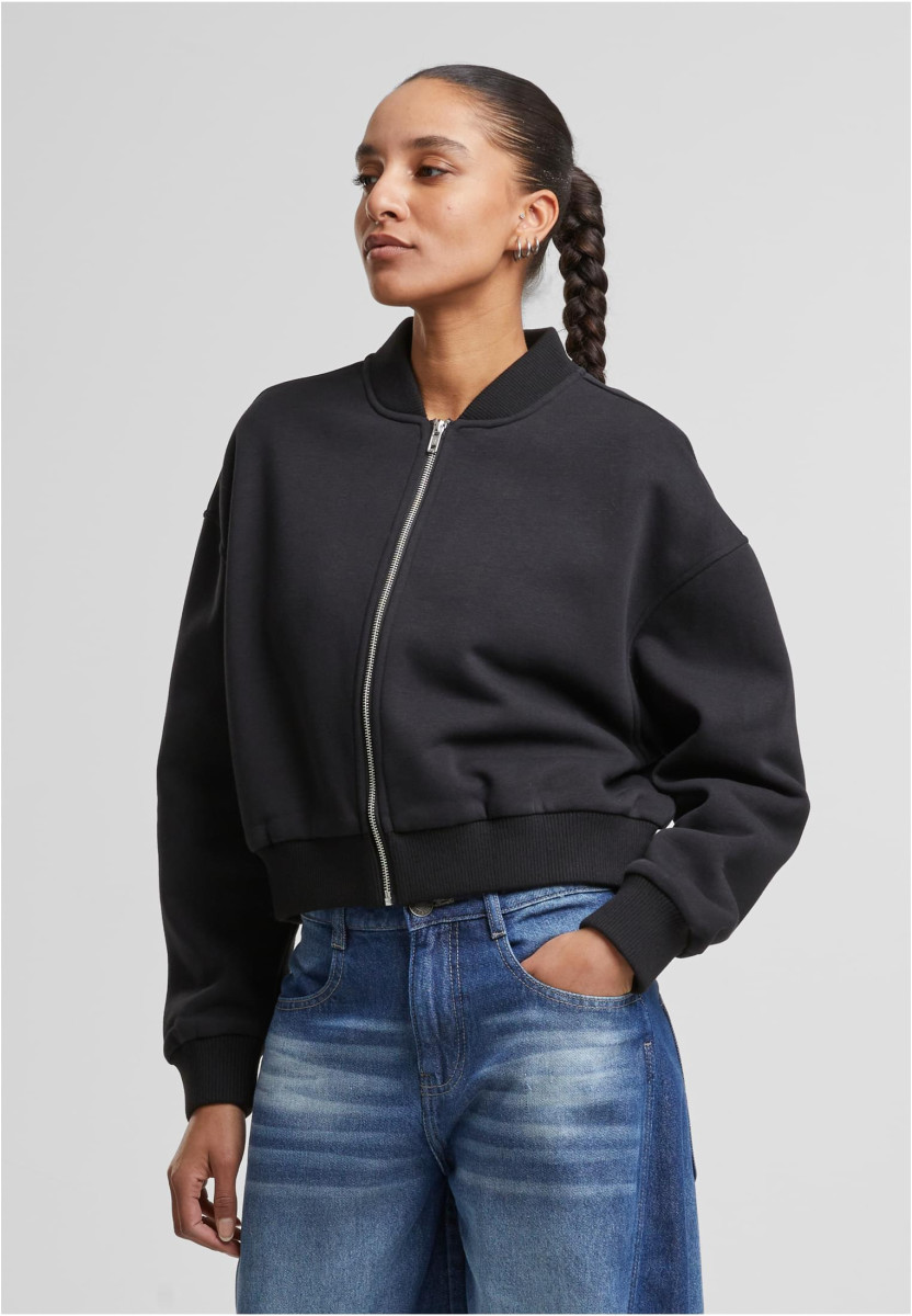 Ladies Short Sweat Zip Jacket