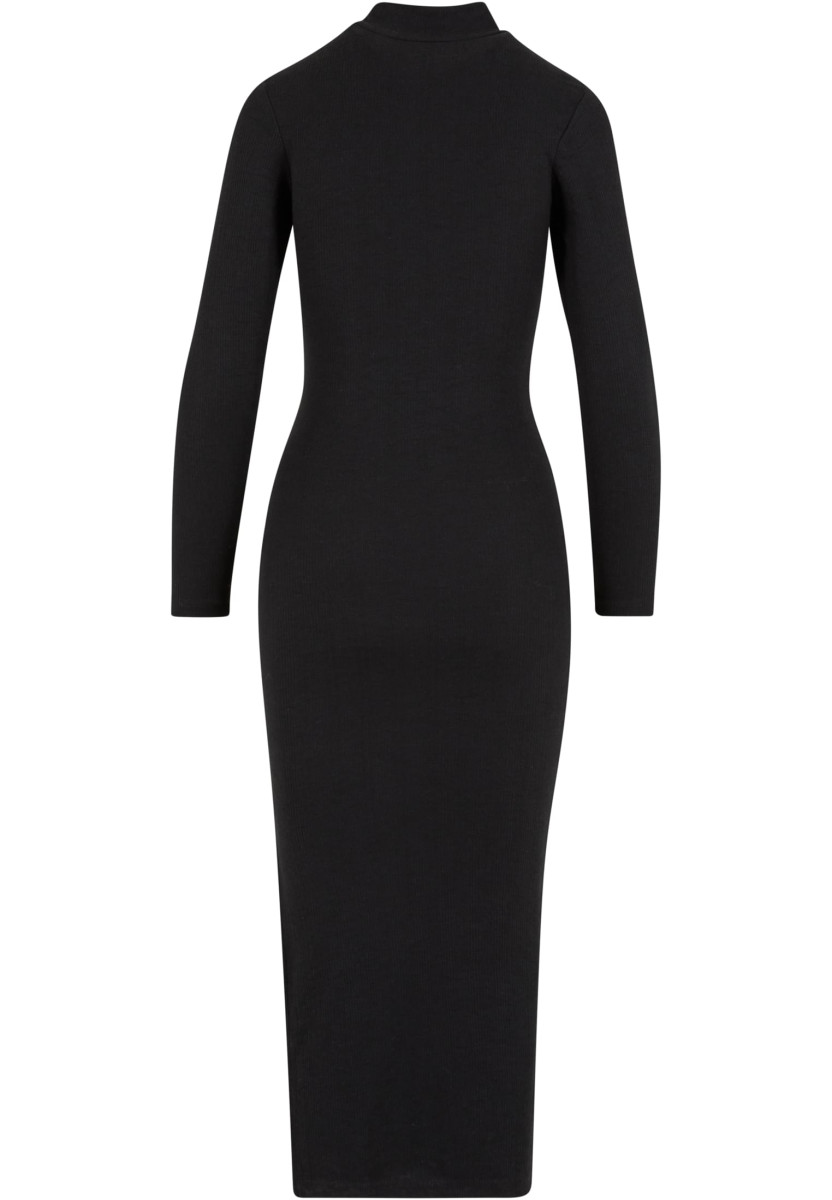 Ladies Rib Longlseeve Mockneck Dress