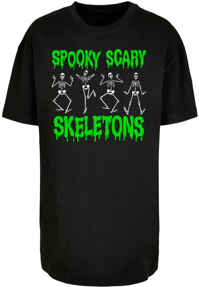 Ladies Spooky Scary Skeletons - Dance Oversized Boyfriend Tee