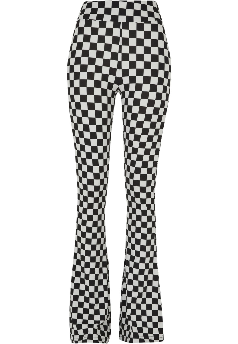 Ladies Checked Boot Cut Leggings