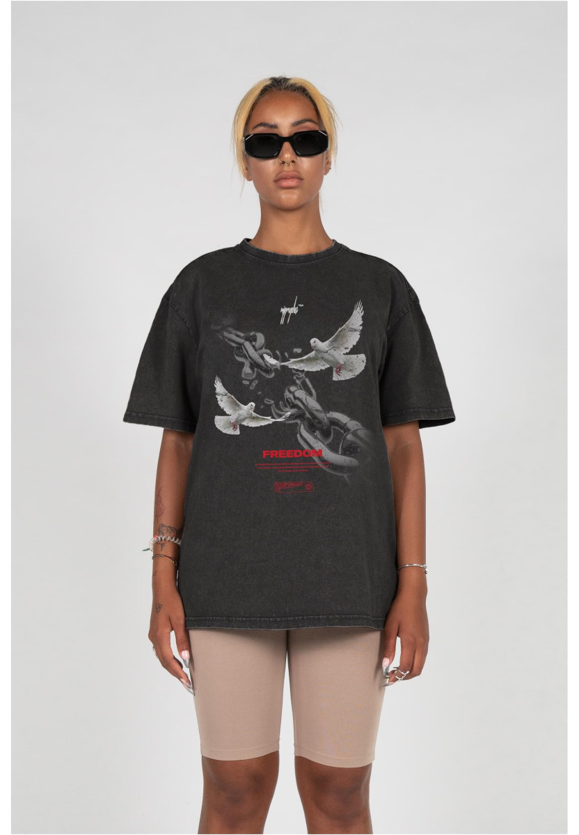 Ladies Freedom x  Acid Washed Heavy Oversized Tee