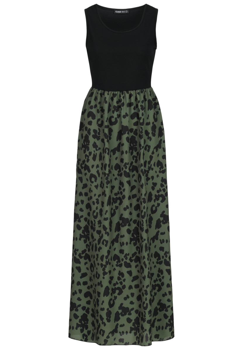 2-Tone Maxi-Dress Leo Print