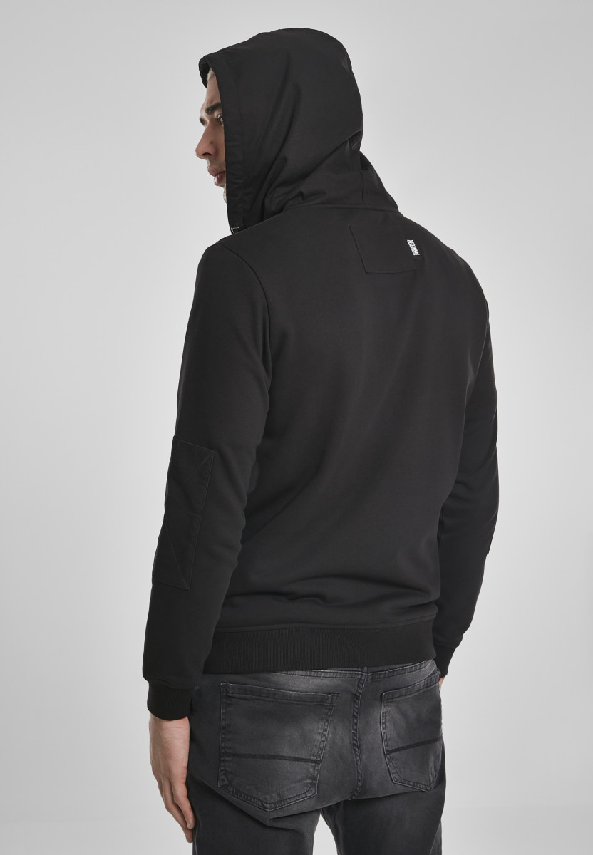 Fabric Mix Zip Hoody