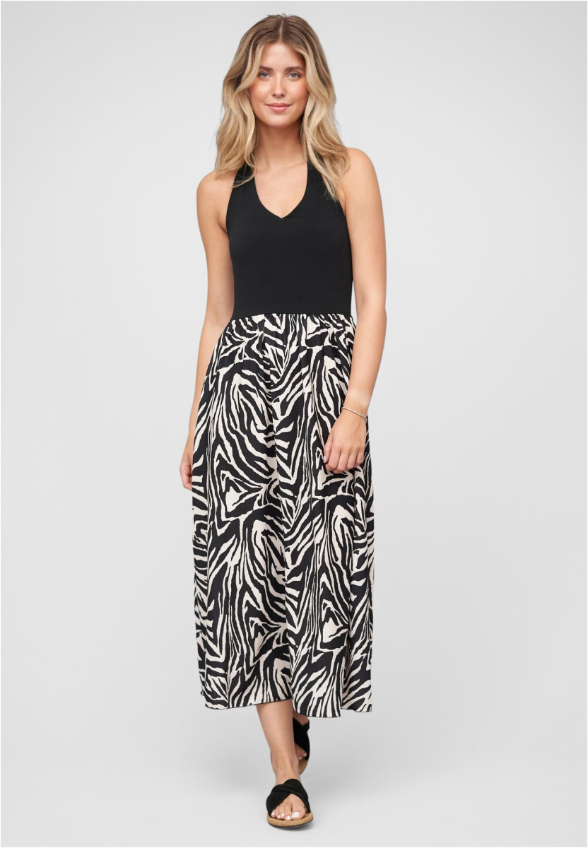 Maxi Neckholder-Dress with zebra print