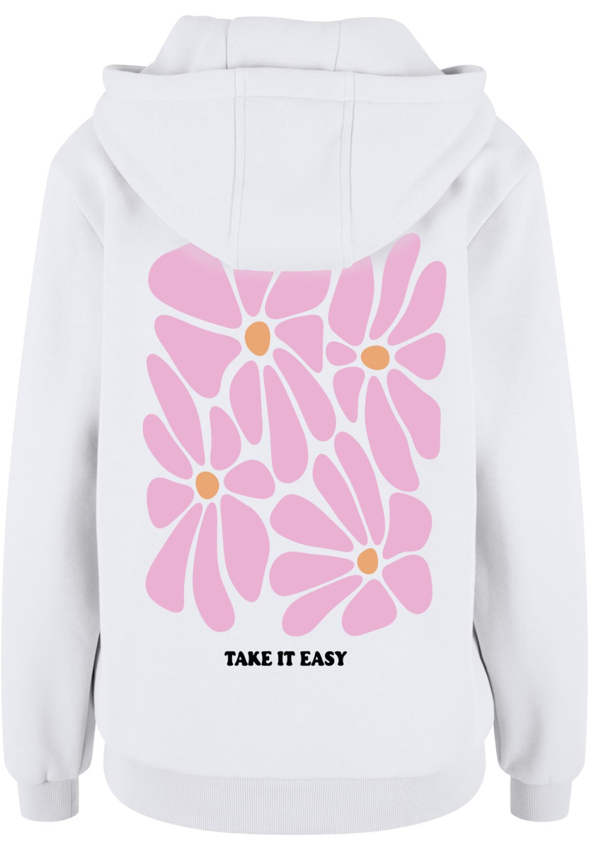 Take It Easy Flowers Ladies Fluffy Hoody
