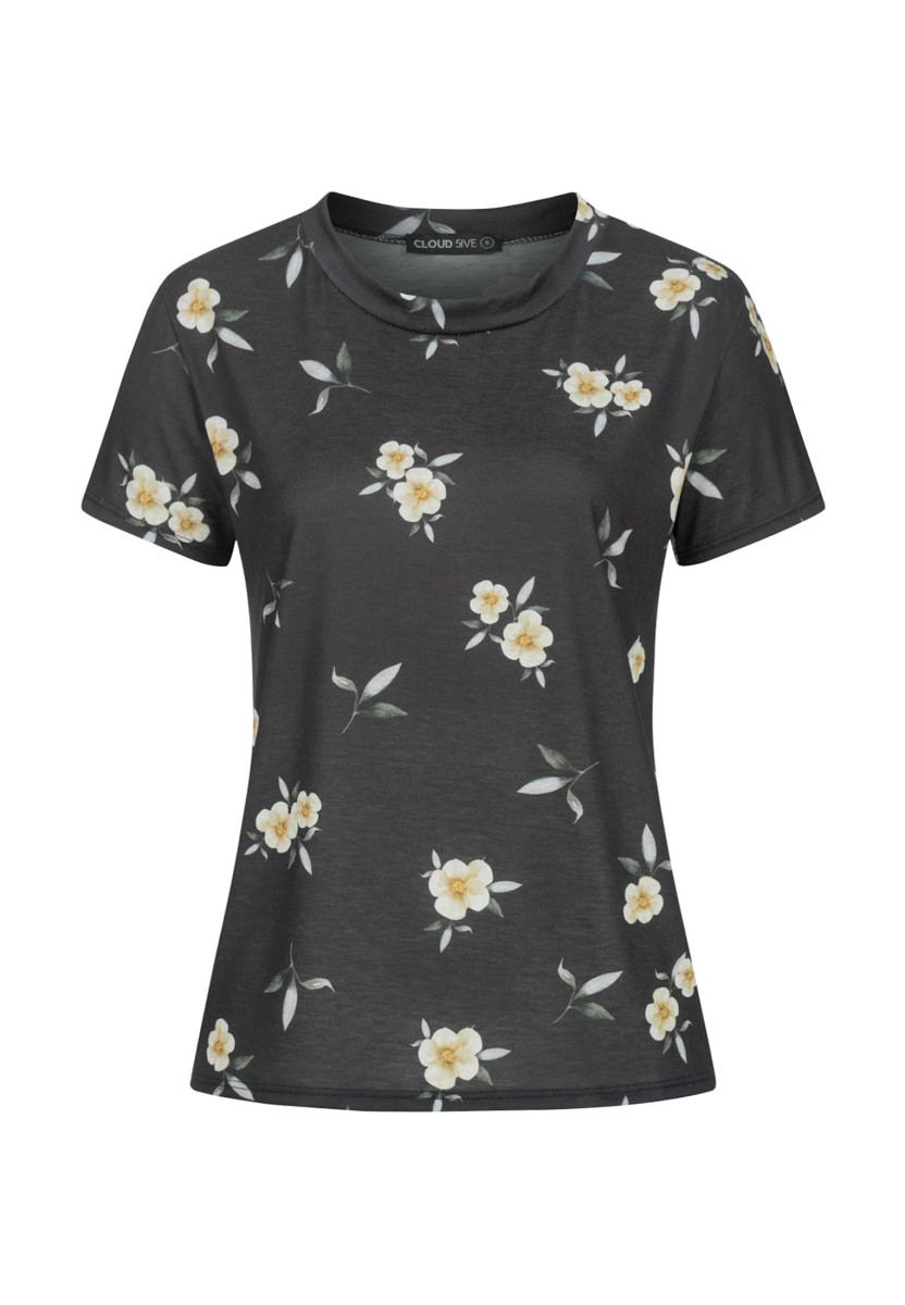 Viskose T-Shirt mit Blumenprint