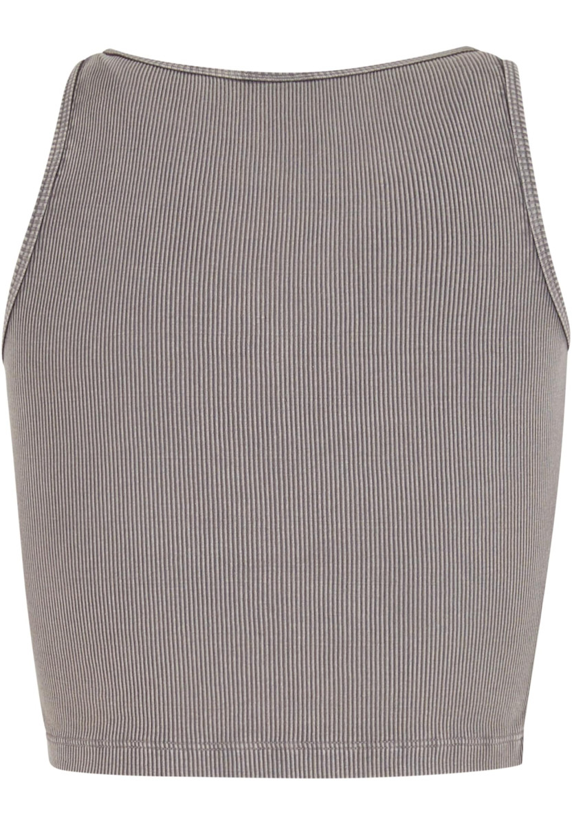 Ladies Washed Rib Jersey Cropped Top