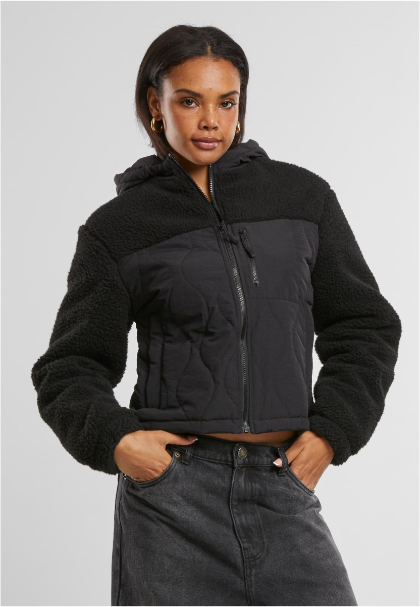 Ladies Sherpa Crinkle Nylon Mix Jacket