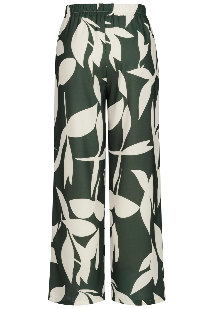 Pants with floral aop and tie belt