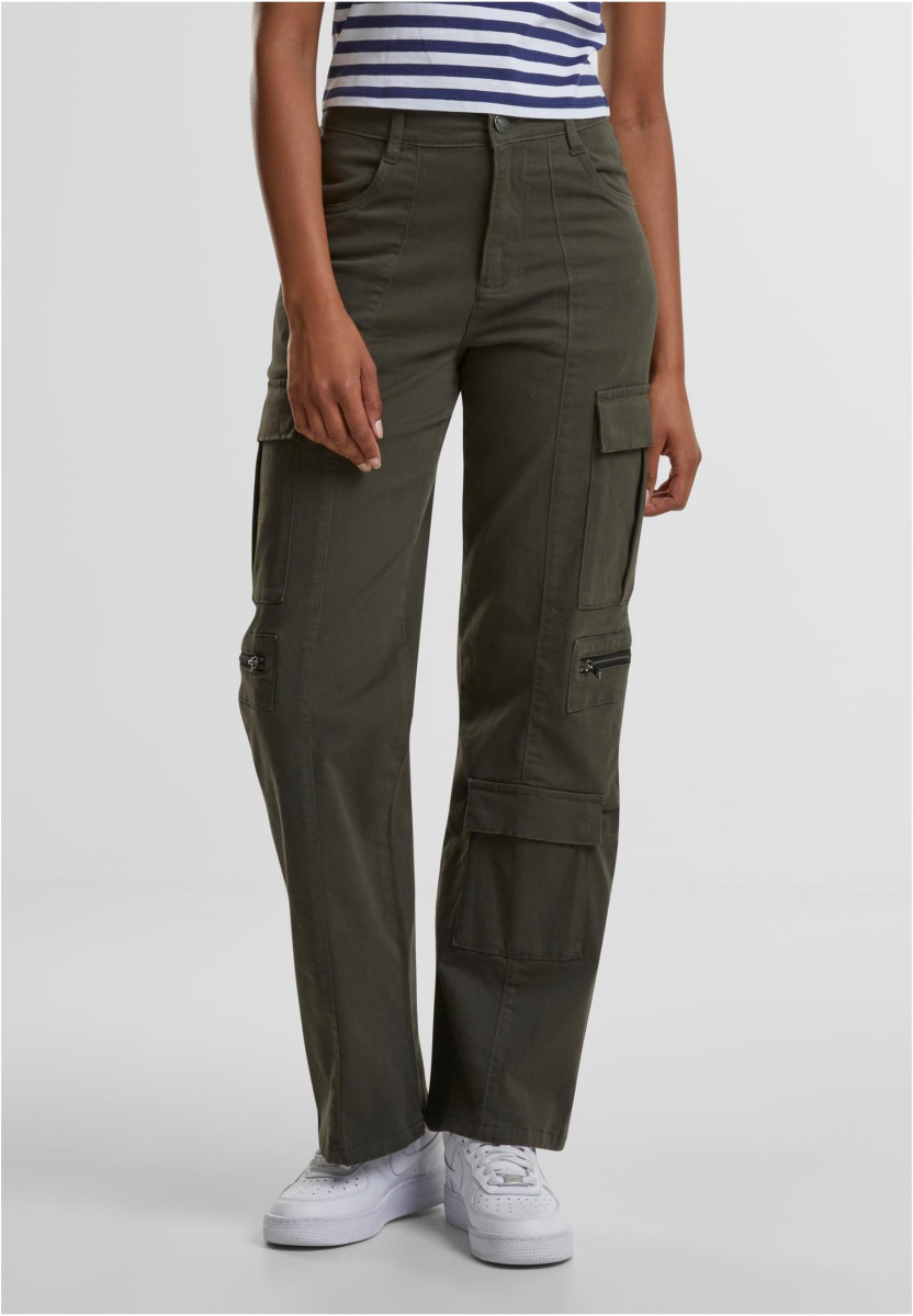 Ladies Loose Utility Stretch Twill Pants