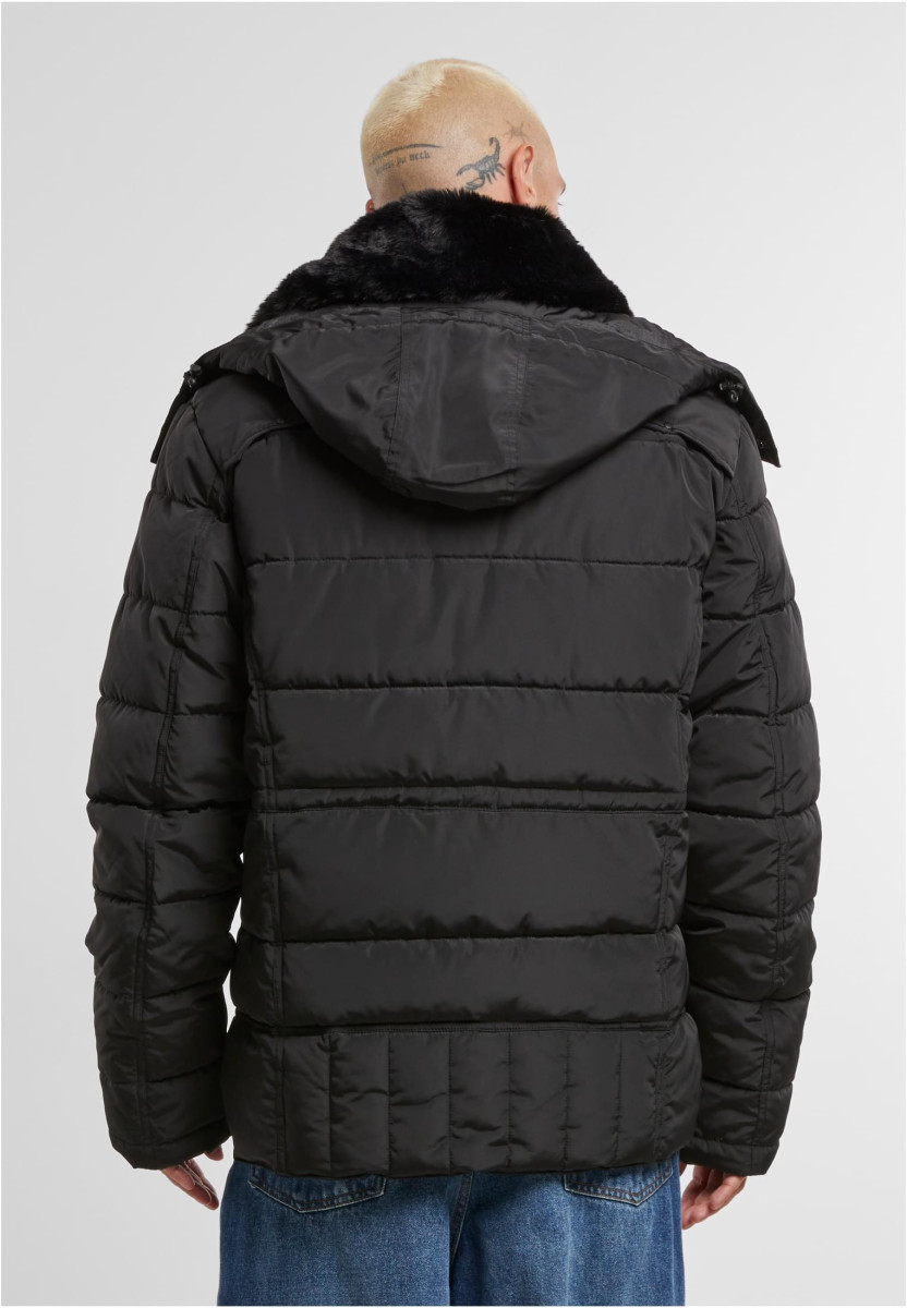 Puffer Jacket With Detachable Fur Collar