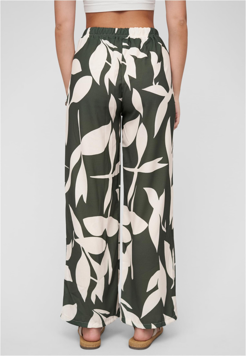 Pants with floral aop and tie belt