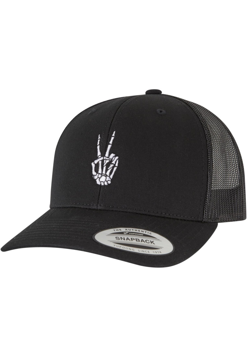 Bones Hand Peace Retro Trucker