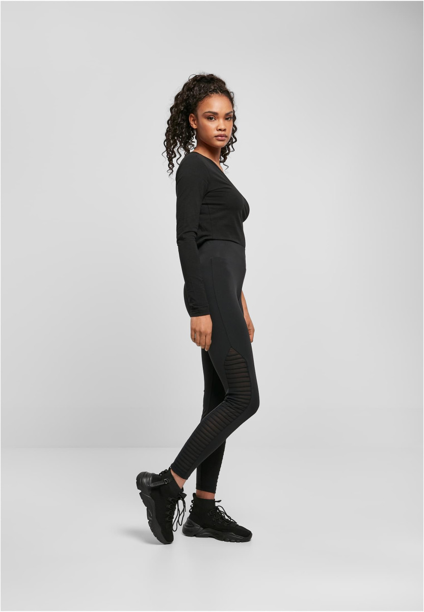 Ladies Highwaist Biker Tech Mesh Leggings