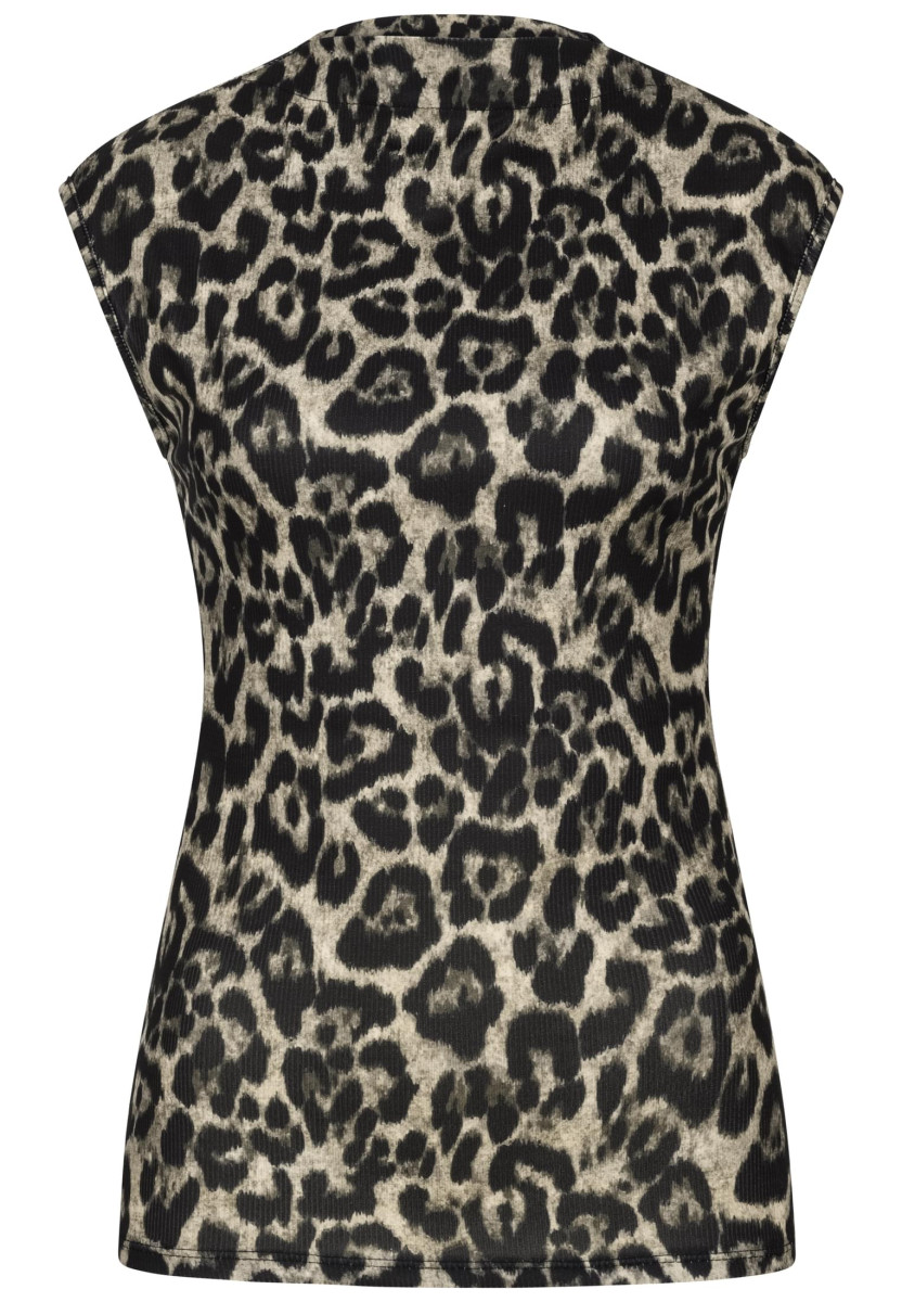Cloud 5ive Rib Top All-Over Leo Print