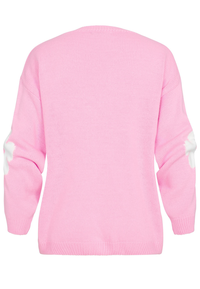 Cloud 5ive Crewneck Knit Sweater with Flowers