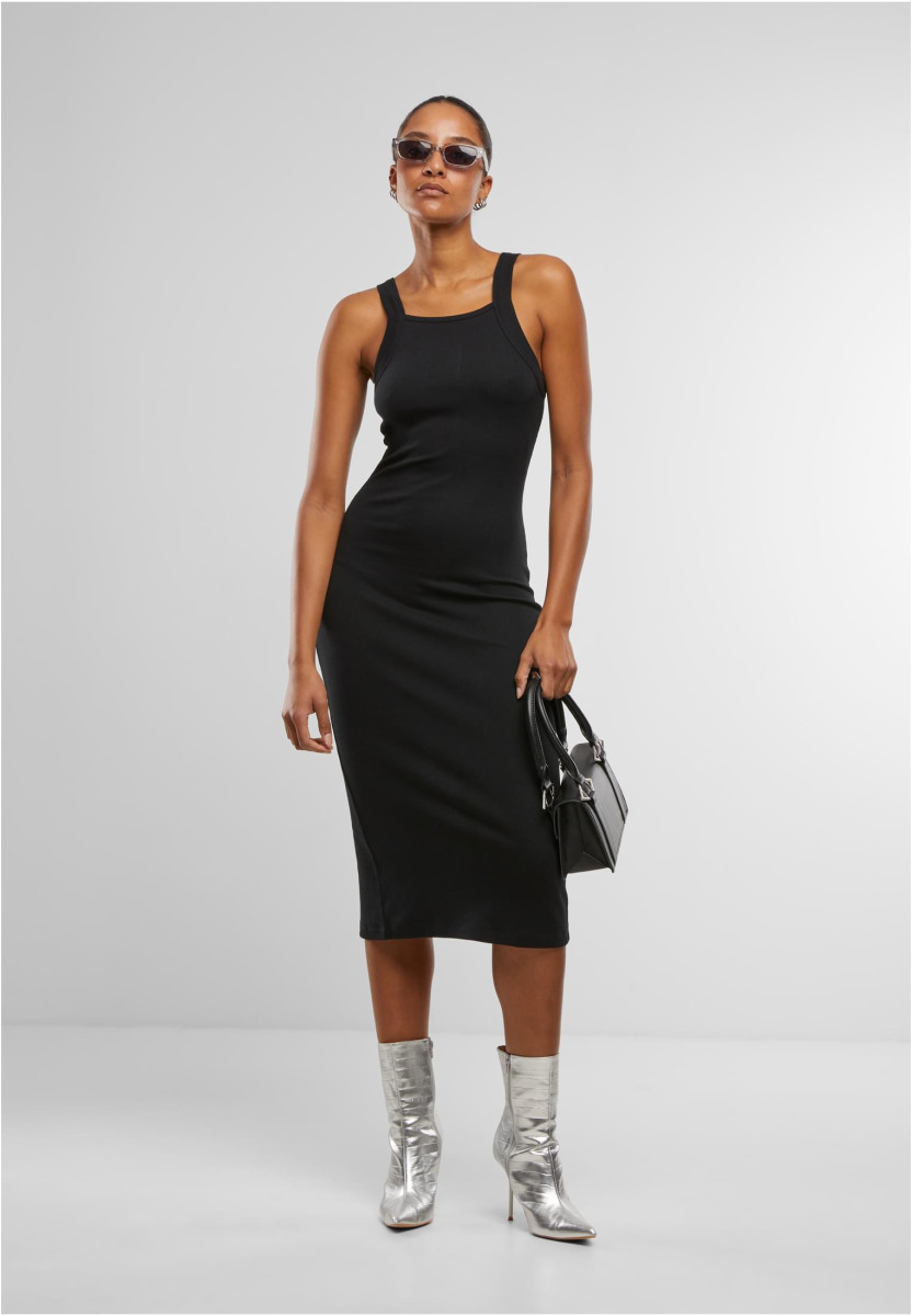 Ladies Midi Rib Jersey Dress