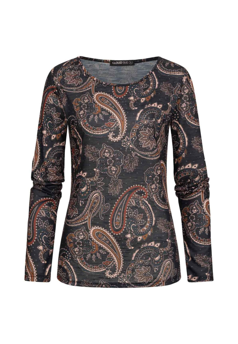 Langarm Shirt Longsleeve mit Paisley Print