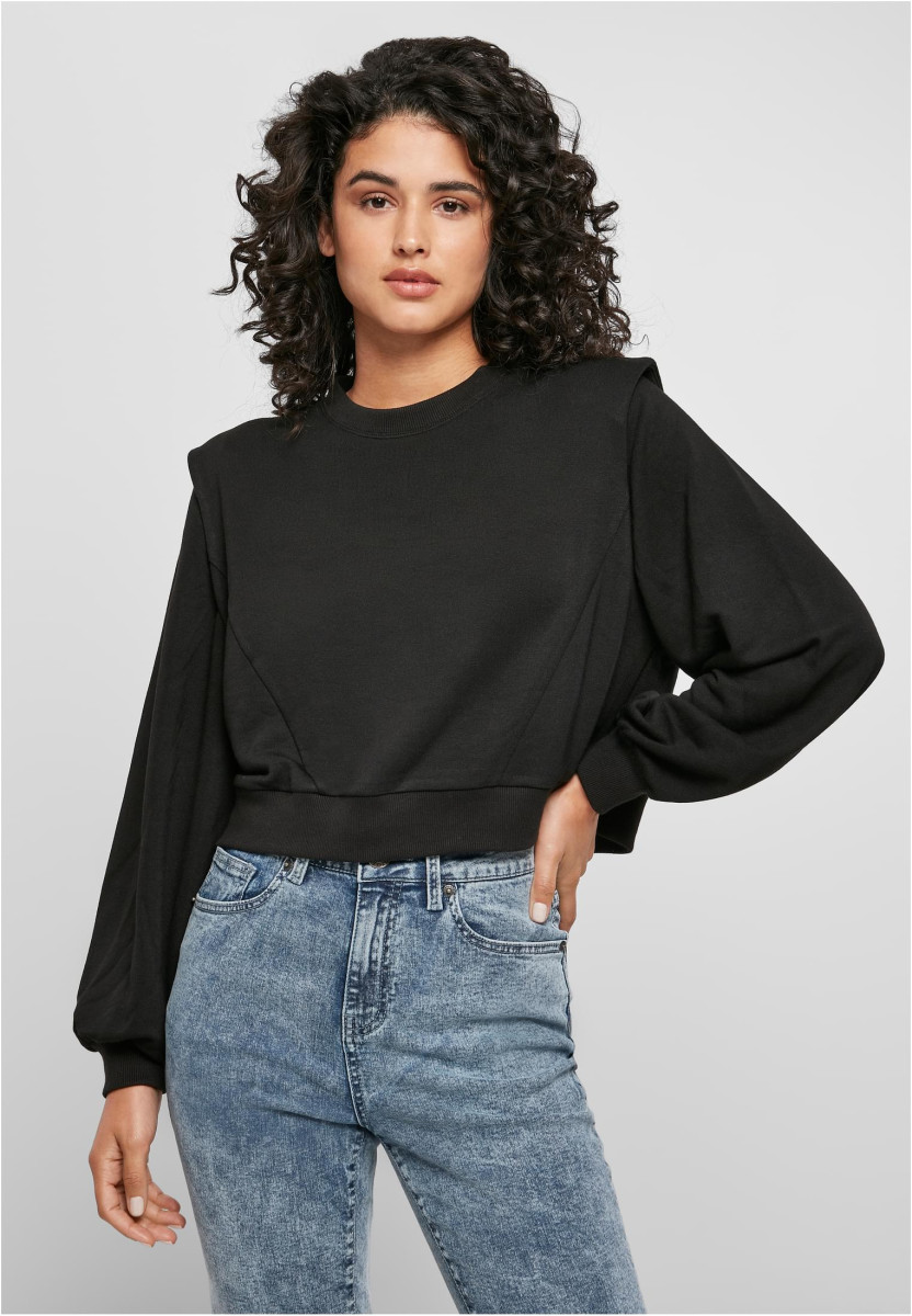 Ladies Padded Shoulder Modal Terry Crewneck