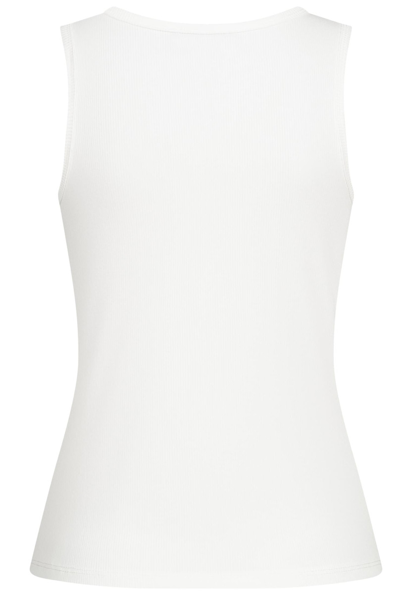 Cloud5ive Damen Ribbed Tank Top mit Knopfleiste und Federprint